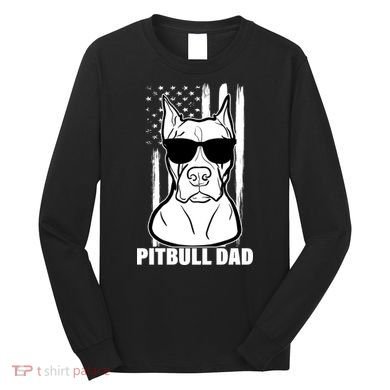American Pitbull Dad Long Sleeve Shirt