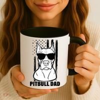 American Pitbull Dad Coffee Mug thumb 3