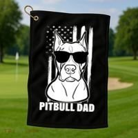 American Pitbull Dad Golf Towel thumb 1