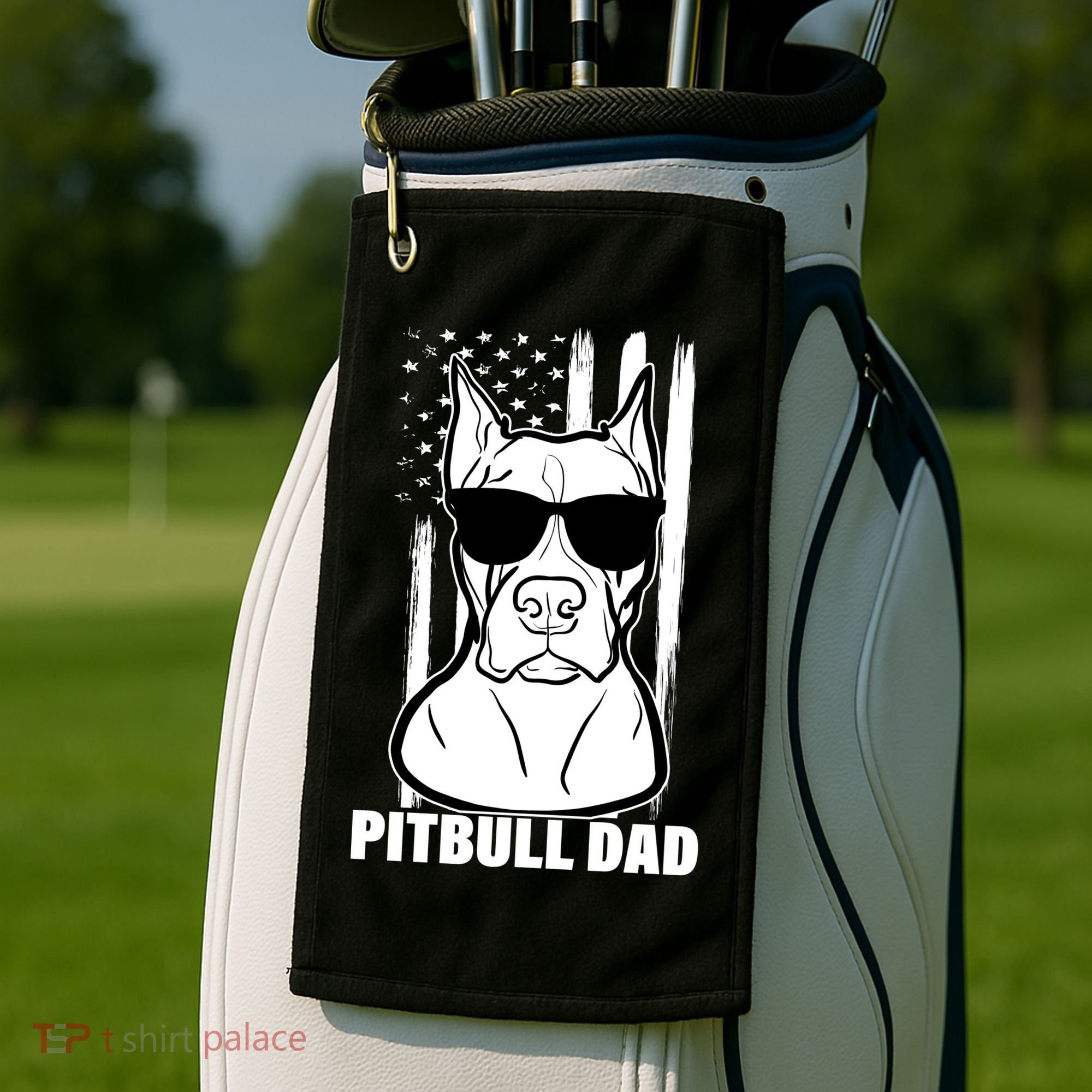 American Pitbull Dad Golf Towel