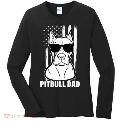 American Pitbull Dad Women's Long Sleeve Shirt