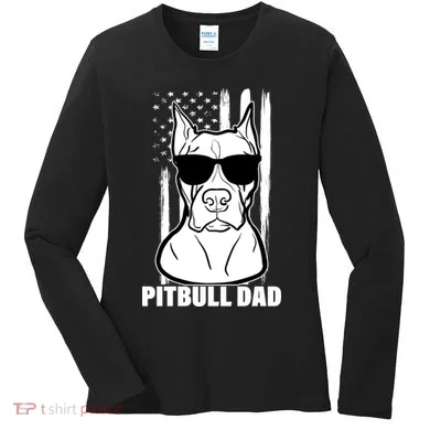 American Pitbull Dad Women's Long Sleeve Shirt