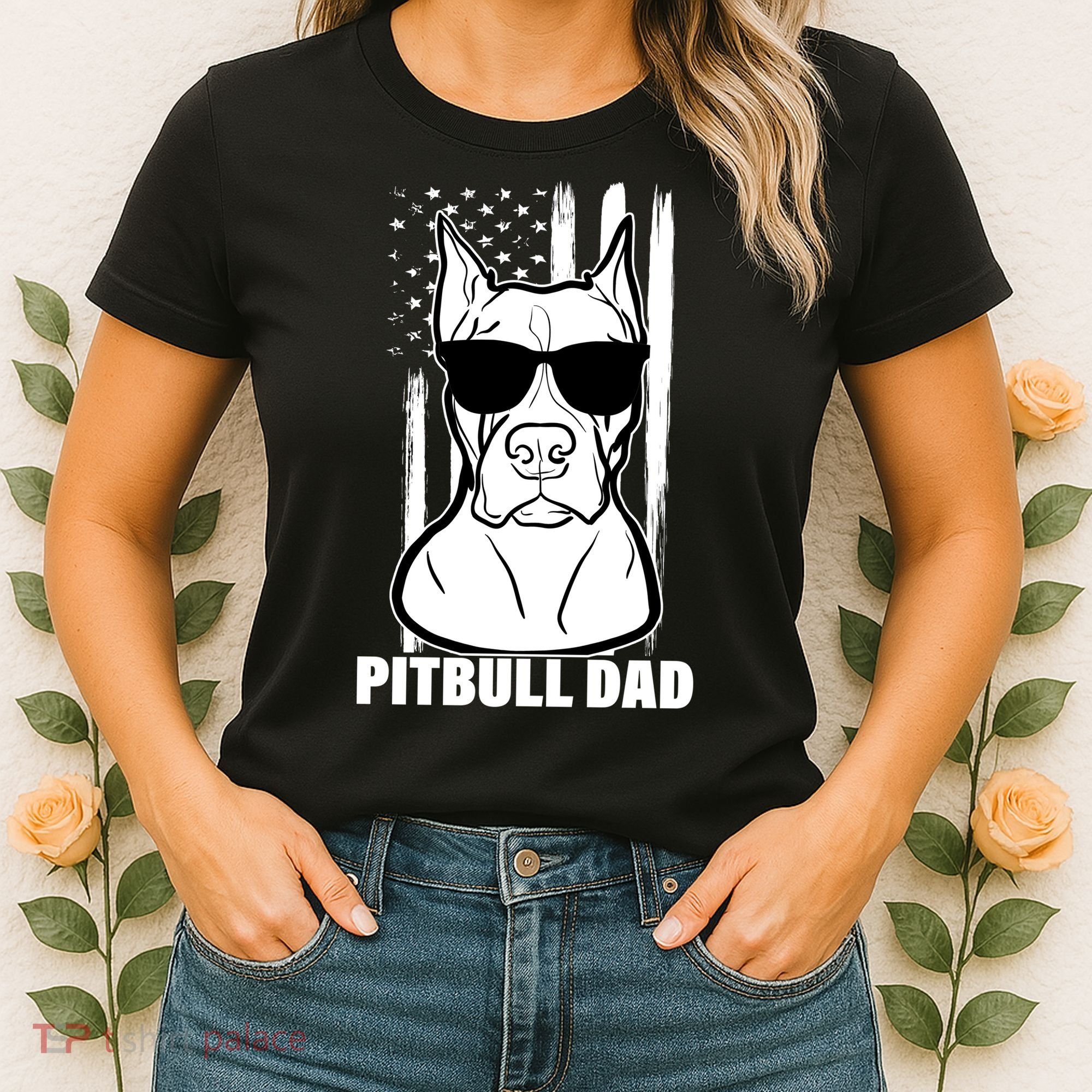 American Pitbull Dad Women's T-Shirt