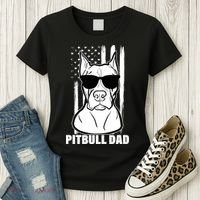 American Pitbull Dad Women's T-Shirt thumb 3