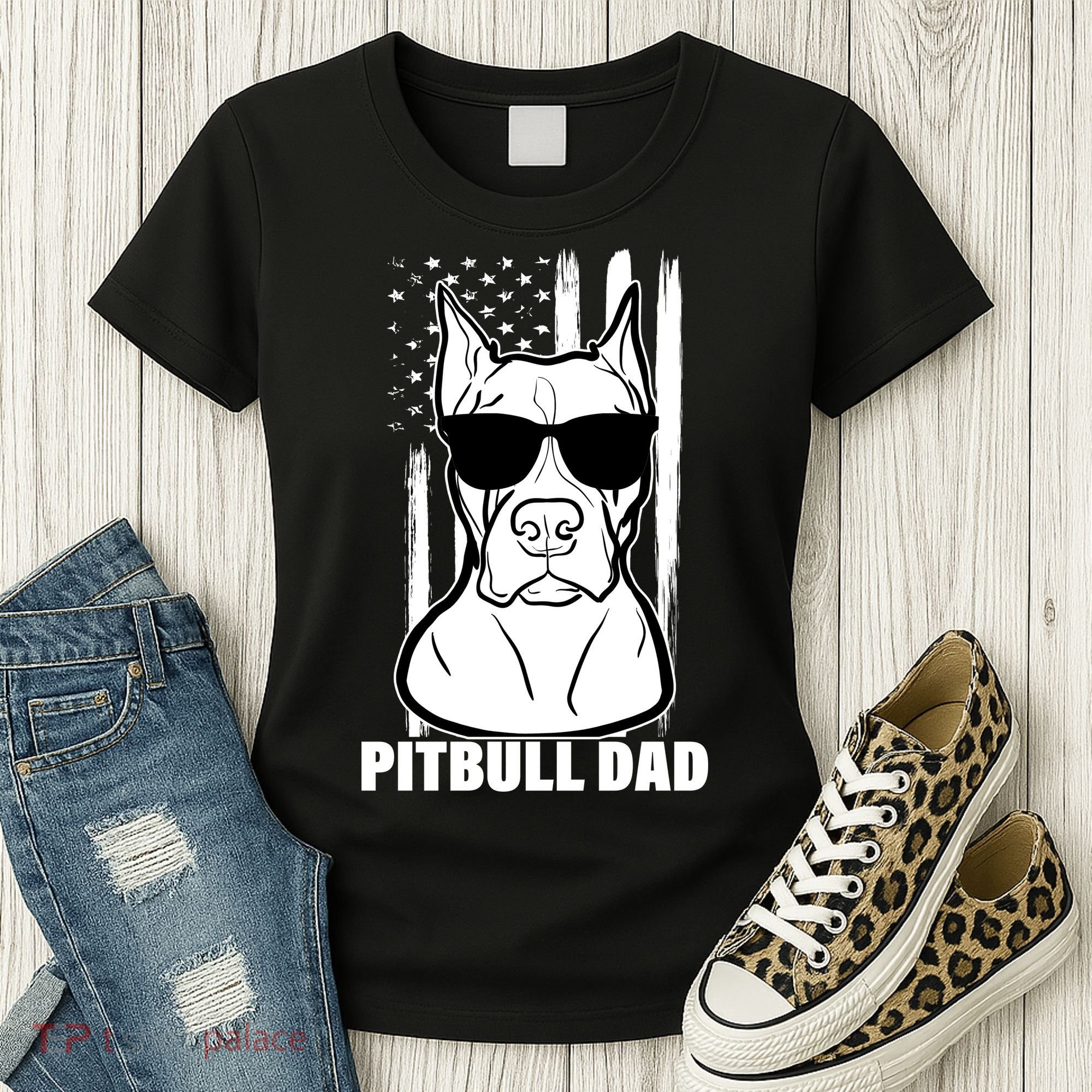 American Pitbull Dad Women's T-Shirt