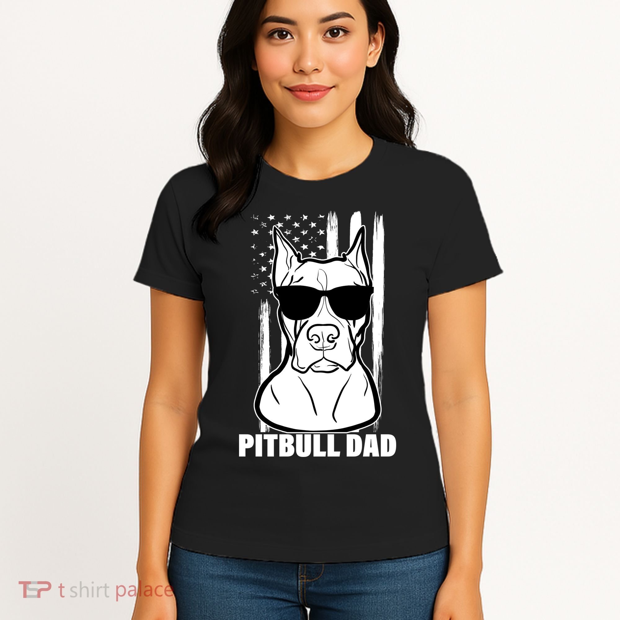 American Pitbull Dad Women's T-Shirt