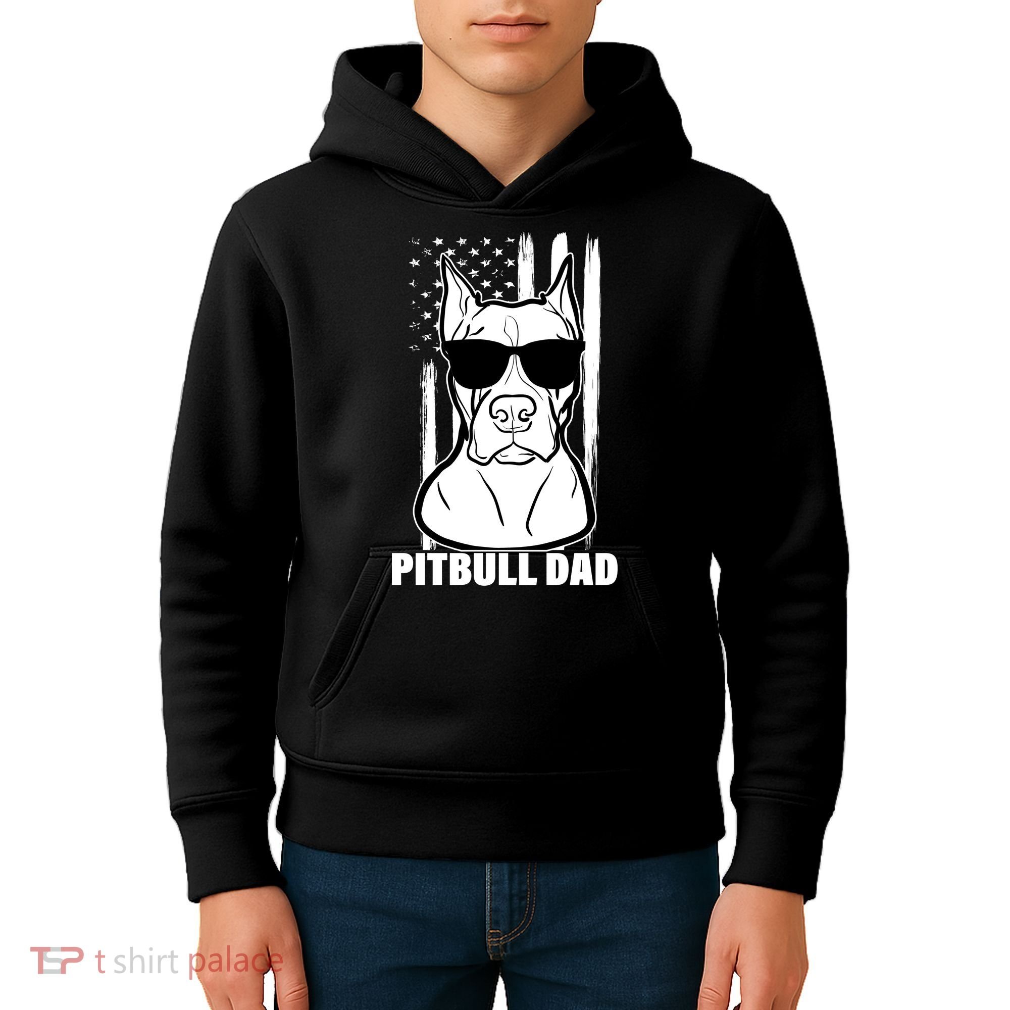 American Pitbull Dad Kids Hoodie