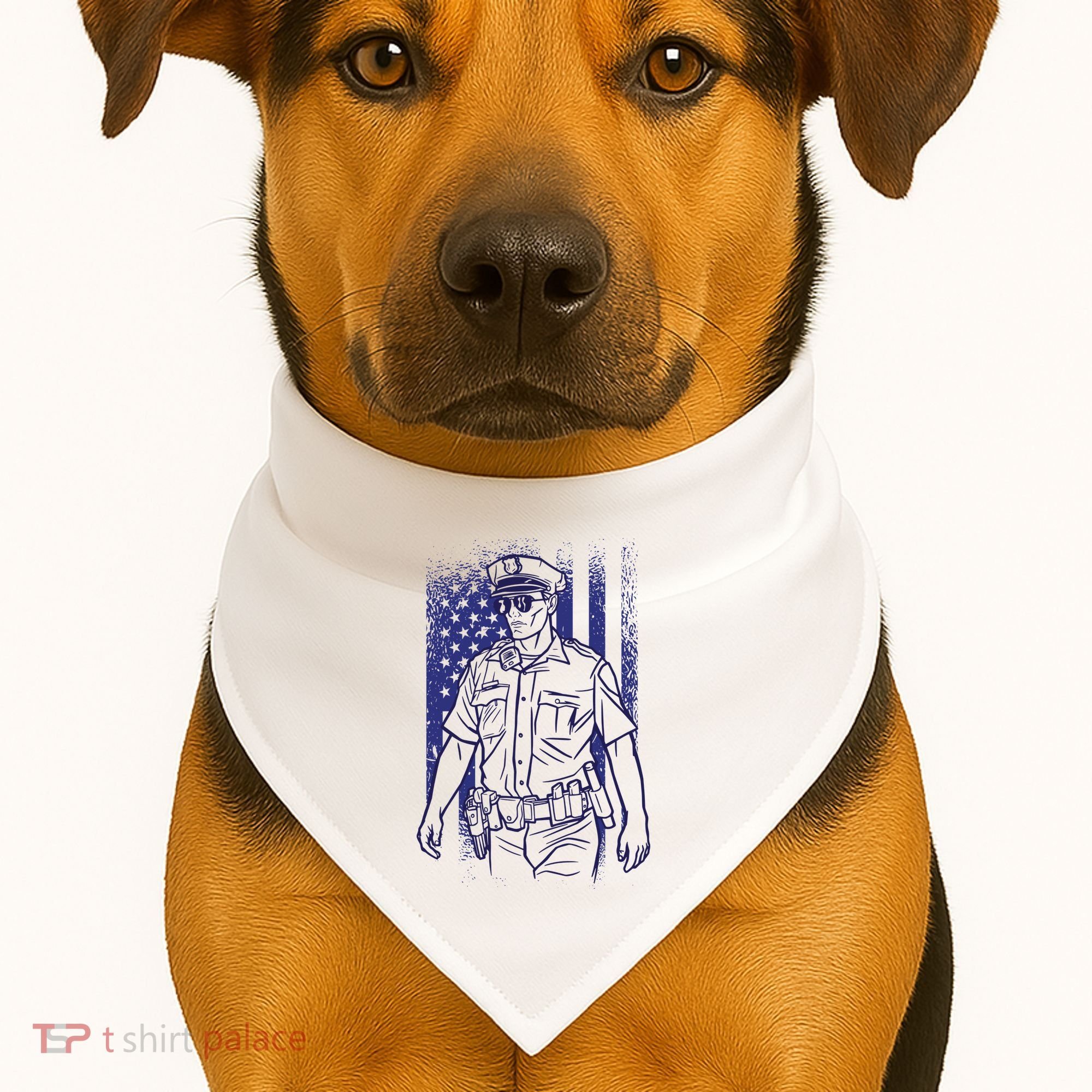 American Police Officer USA-Made Doggie Bandana