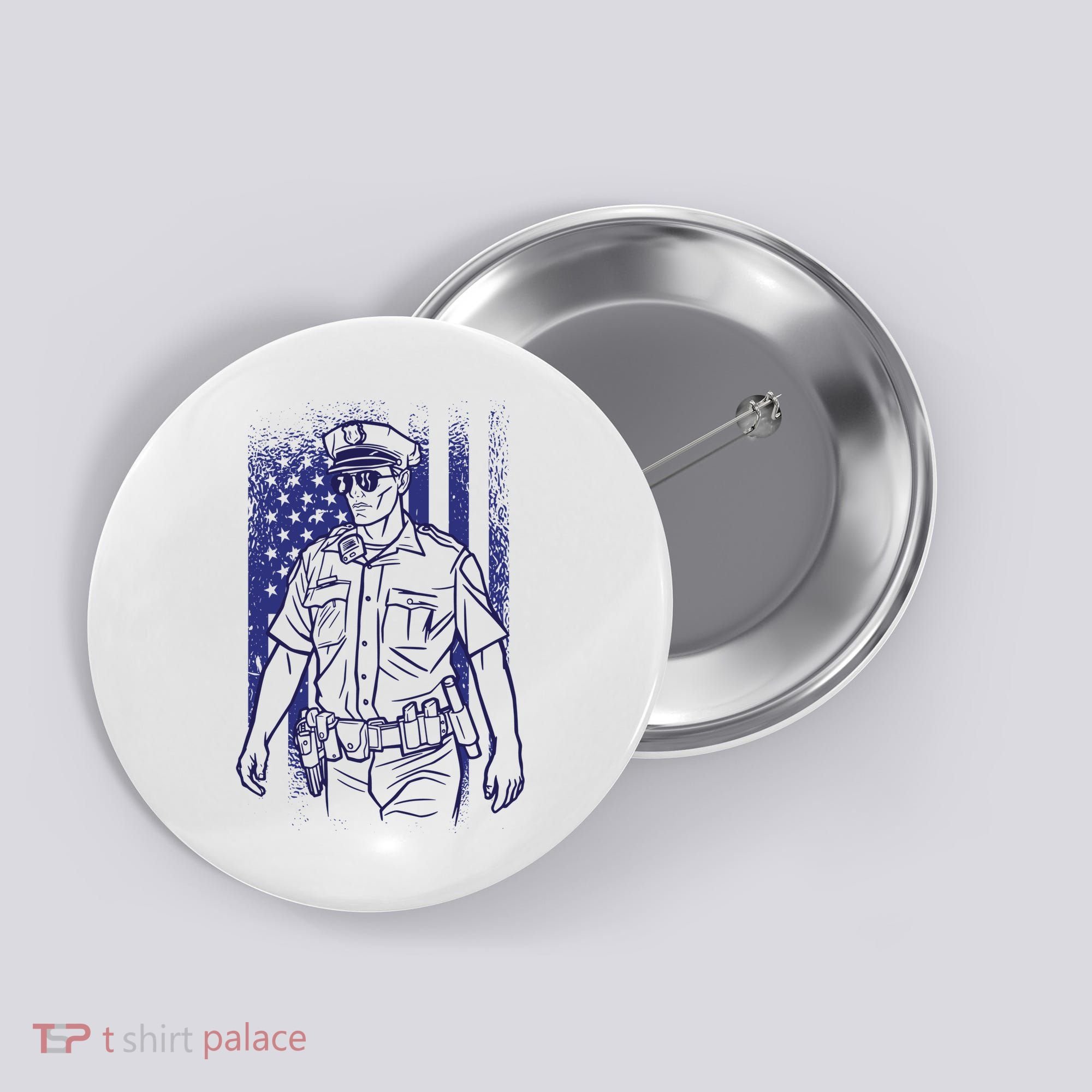 American Police Officer Button