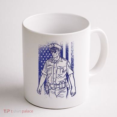 American Police Officer Coffee Mug back