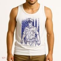 American Police Officer Tank Top thumb 3