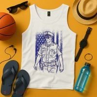American Police Officer Tank Top thumb 4