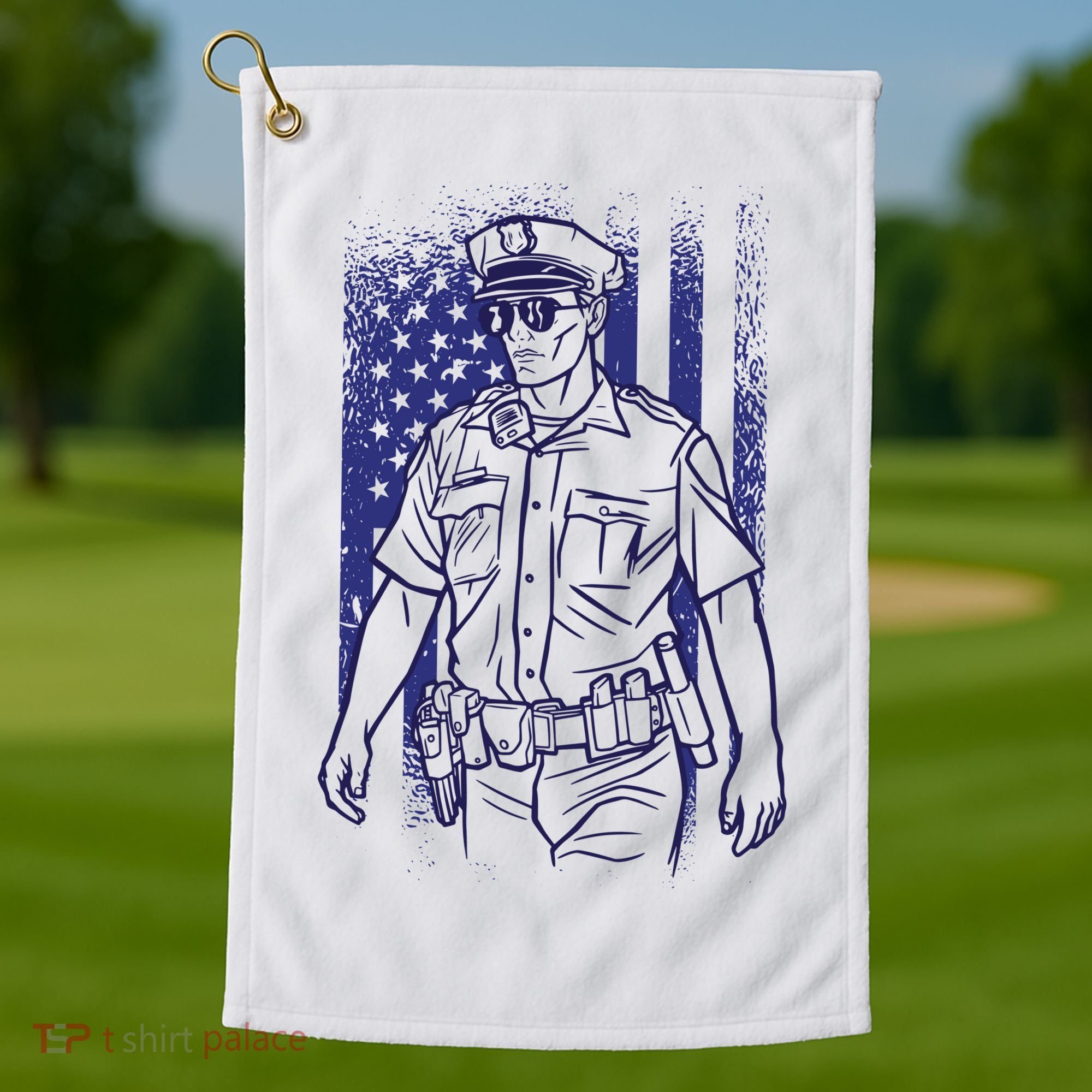 American Police Officer Golf Towel