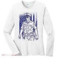 American Police Officer Women's Long Sleeve Shirt thumb 0