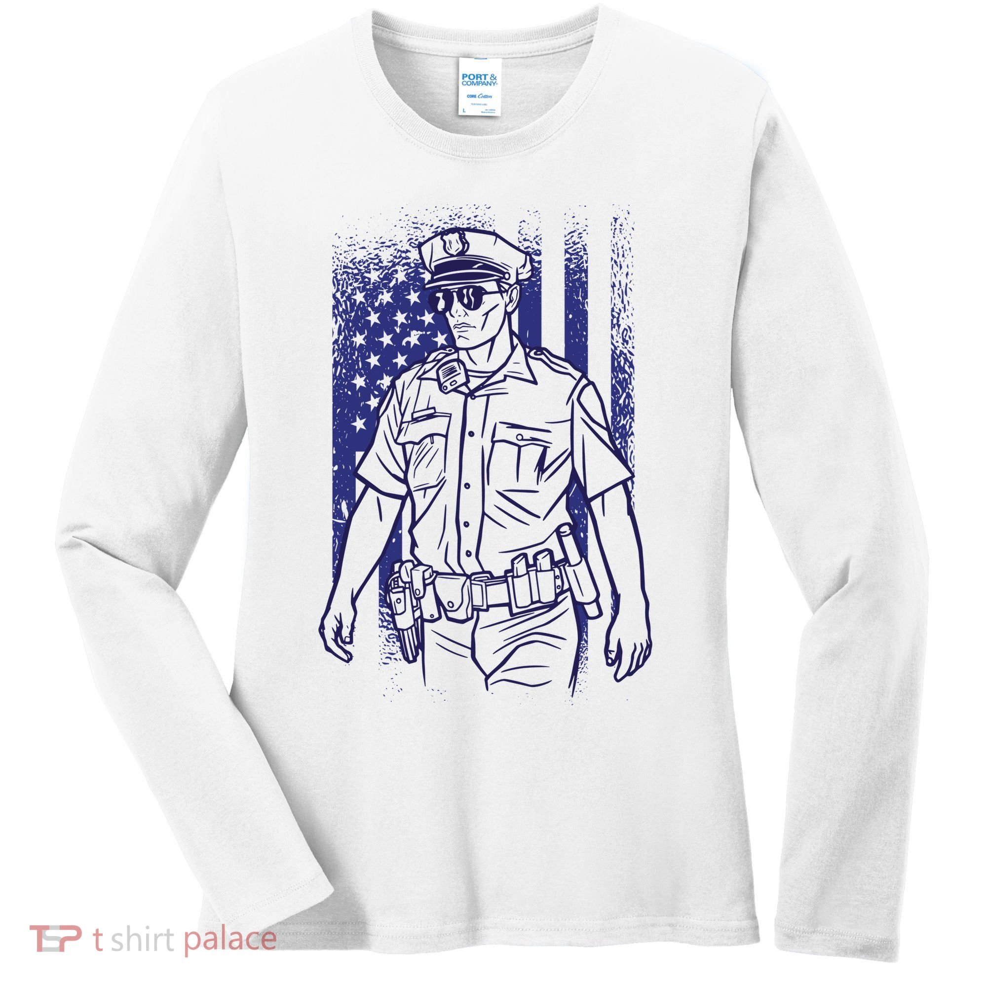 American Police Officer Women's Long Sleeve Shirt