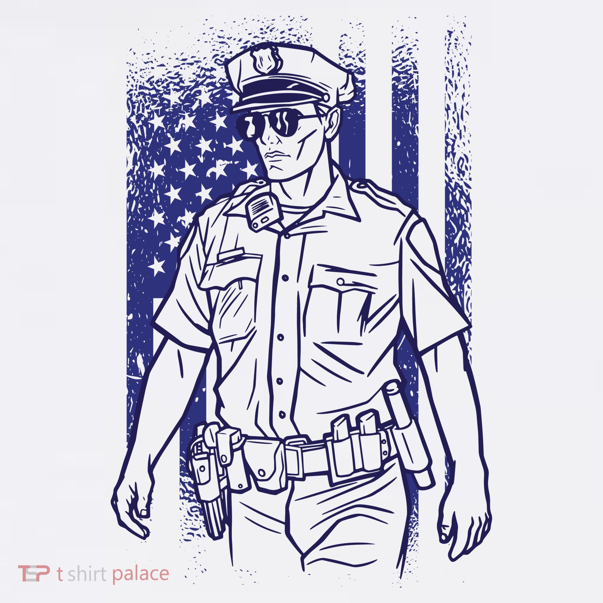 American Police Officer Women's Long Sleeve Shirt