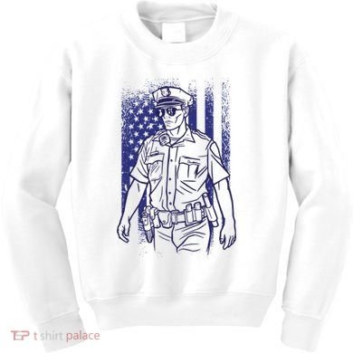 American Police Officer Kids Sweatshirt