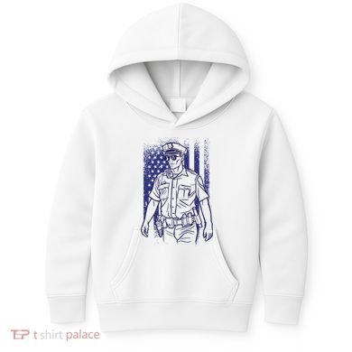 American Police Officer Kids Hoodie