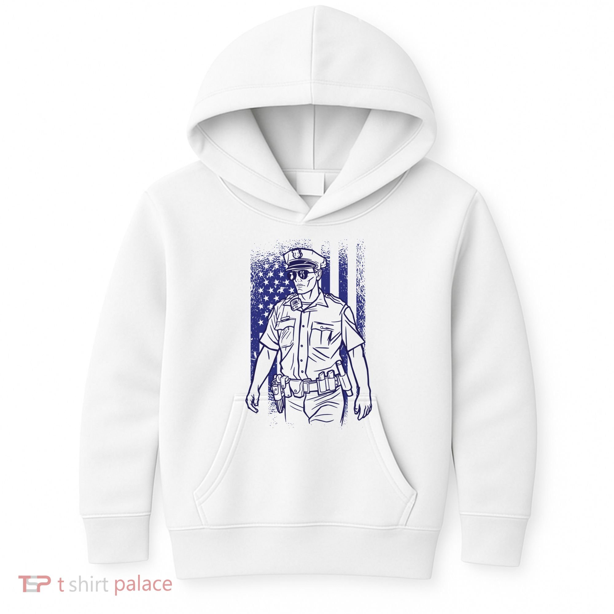 American Police Officer Kids Hoodie
