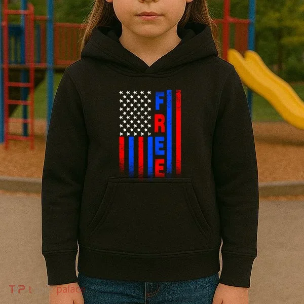 American Pride Freedom Flag Kids Hoodie