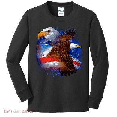 American Pride Soaring Eagle USA Kids Long Sleeve Shirt