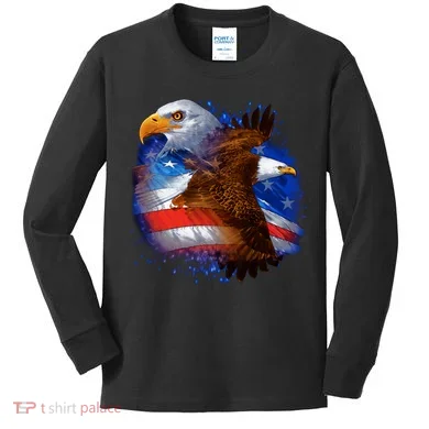 American Pride Soaring Eagle USA Kids Long Sleeve Shirt