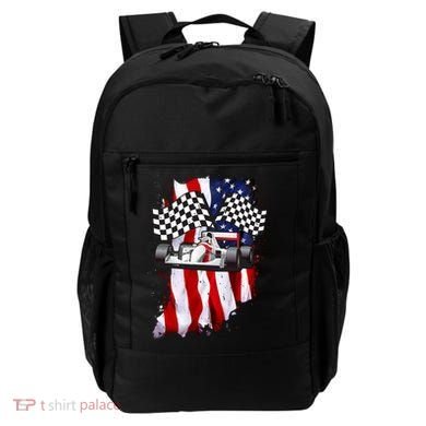 American Racing Car Flag Backpack