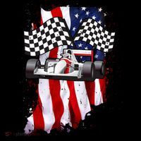 American Racing Car Flag Backpack thumb 2
