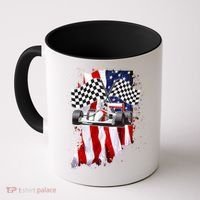 American Racing Car Flag Coffee Mug thumb 0