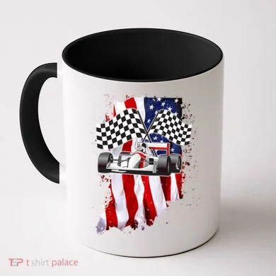 American Racing Car Flag Coffee Mug