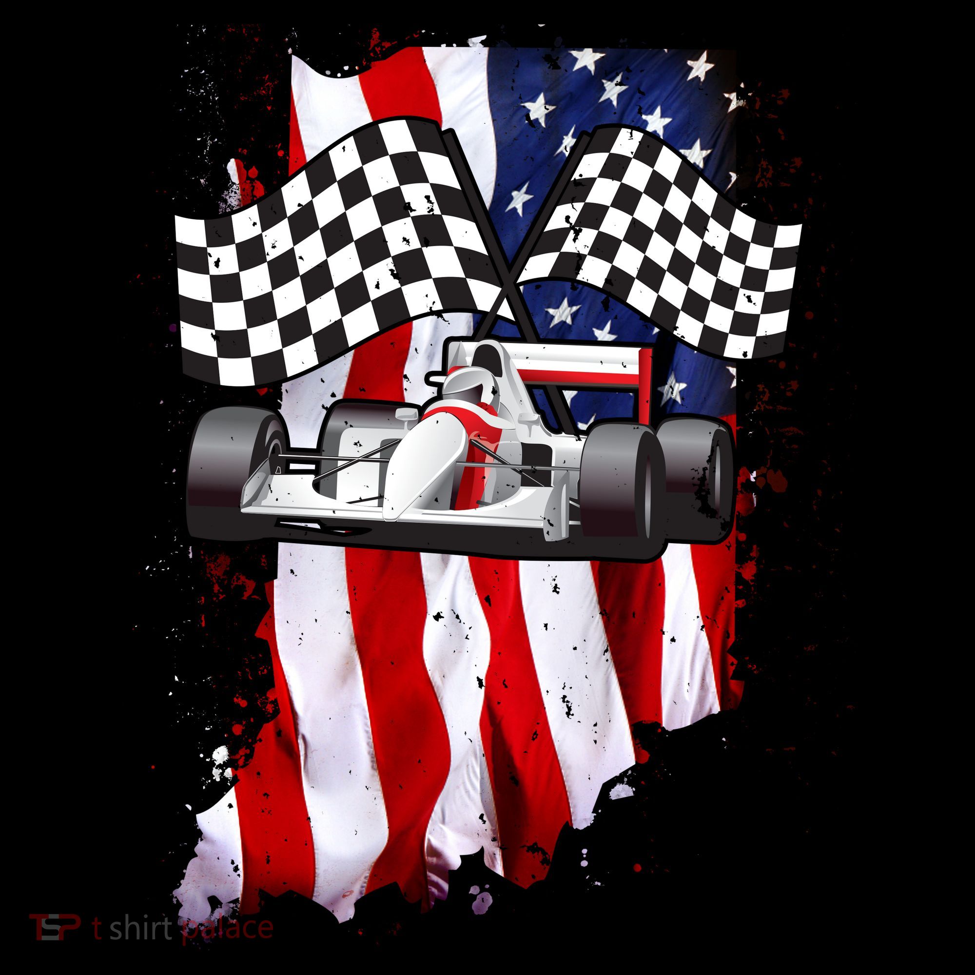 American Racing Car Flag Coffee Mug