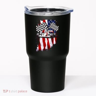 American Racing Car Flag Tumbler