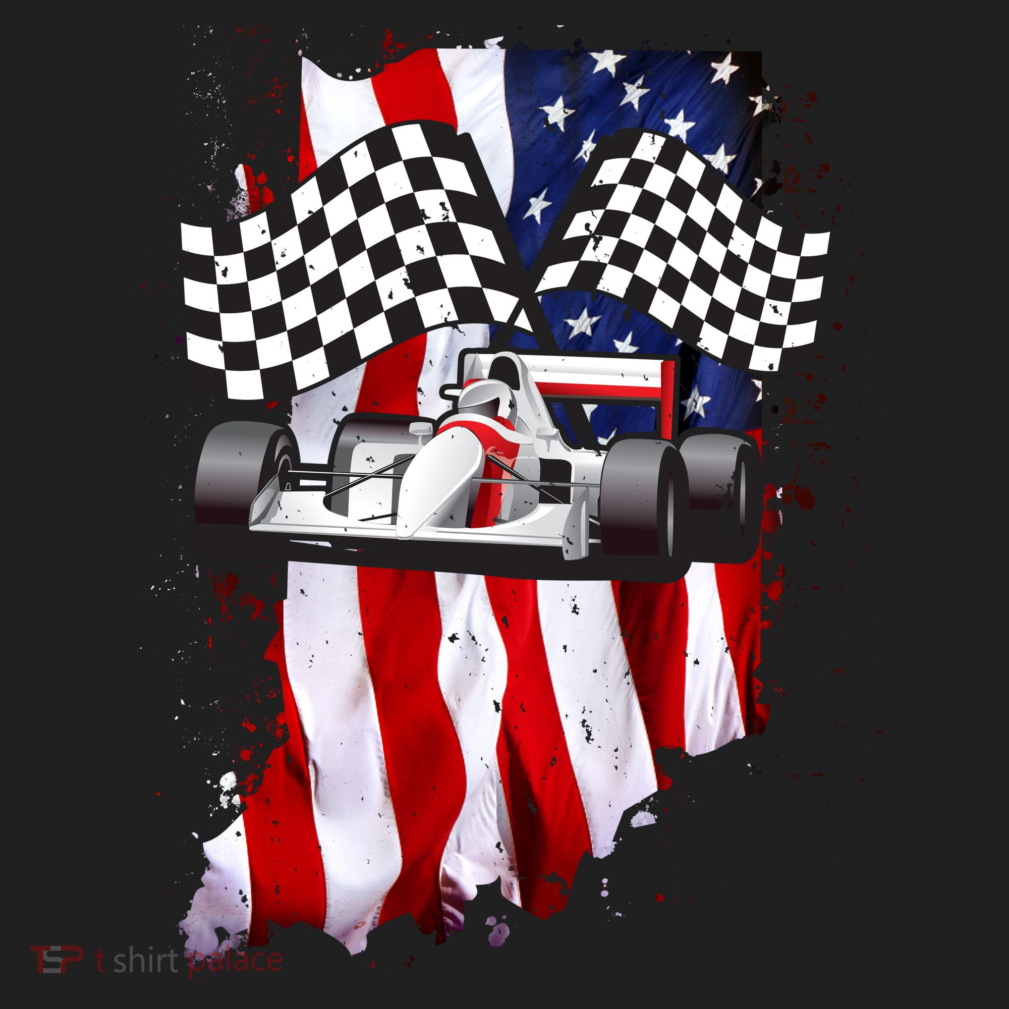 American Racing Car Flag Tumbler