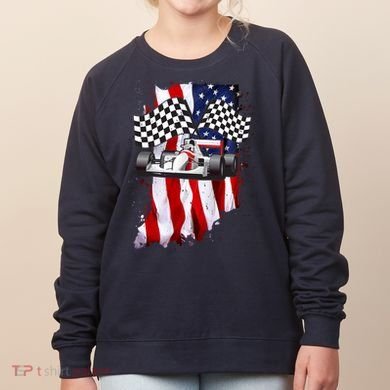 American Racing Car Flag Women's Sweatshirt