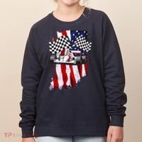 American Racing Car Flag Women's Sweatshirt thumb 0