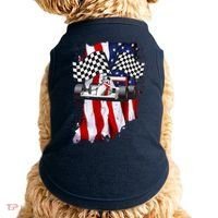 American Racing Car Flag Doggie Tank thumb 0