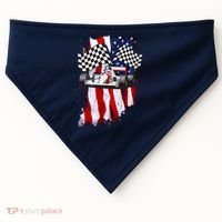 American Racing Car Flag USA-Made Doggie Bandana thumb 0