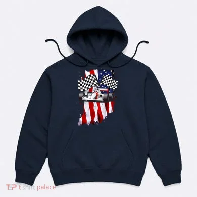 American Racing Car Flag Hoodie