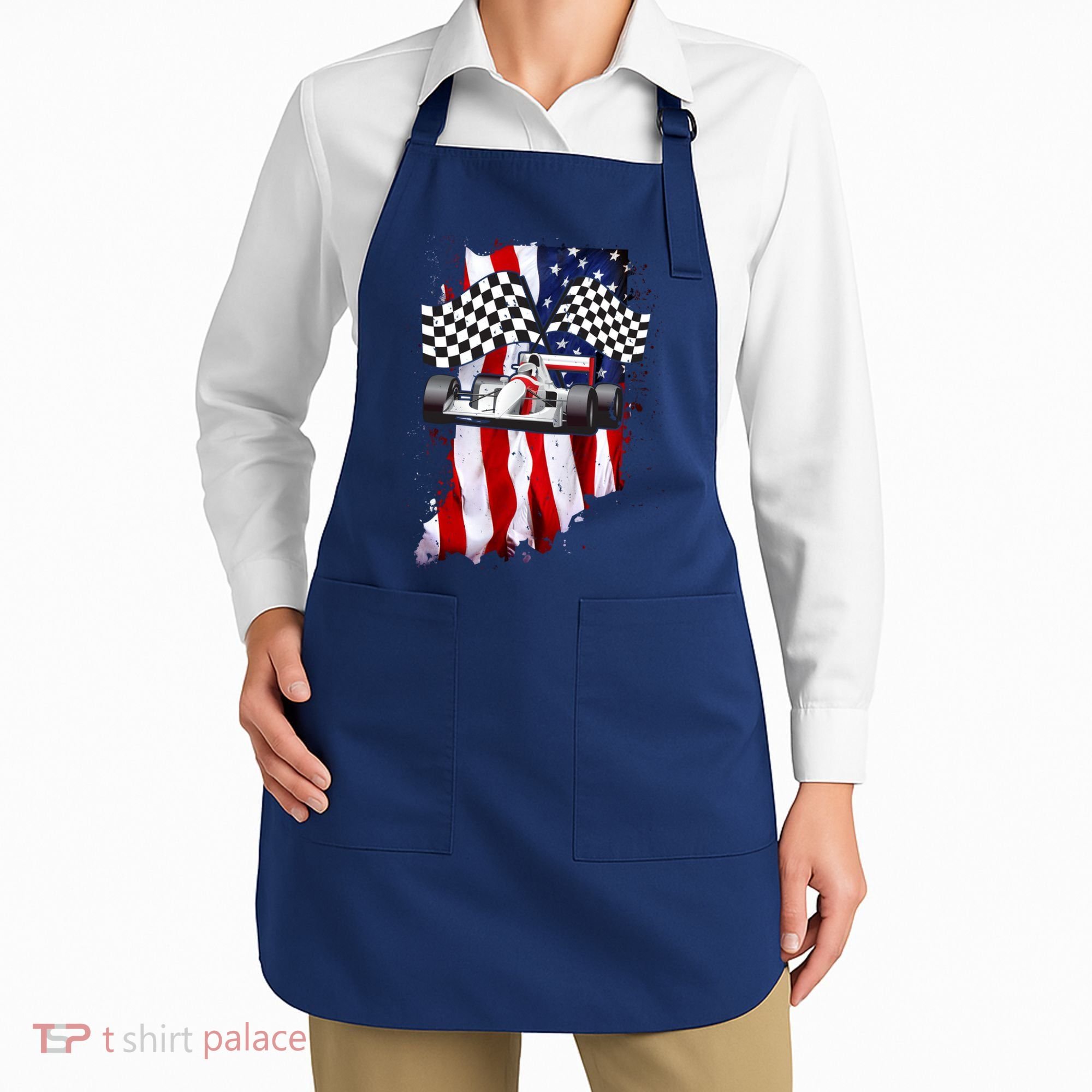 American Racing Car Flag Apron