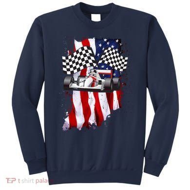 American Racing Car Flag Sweatshirt