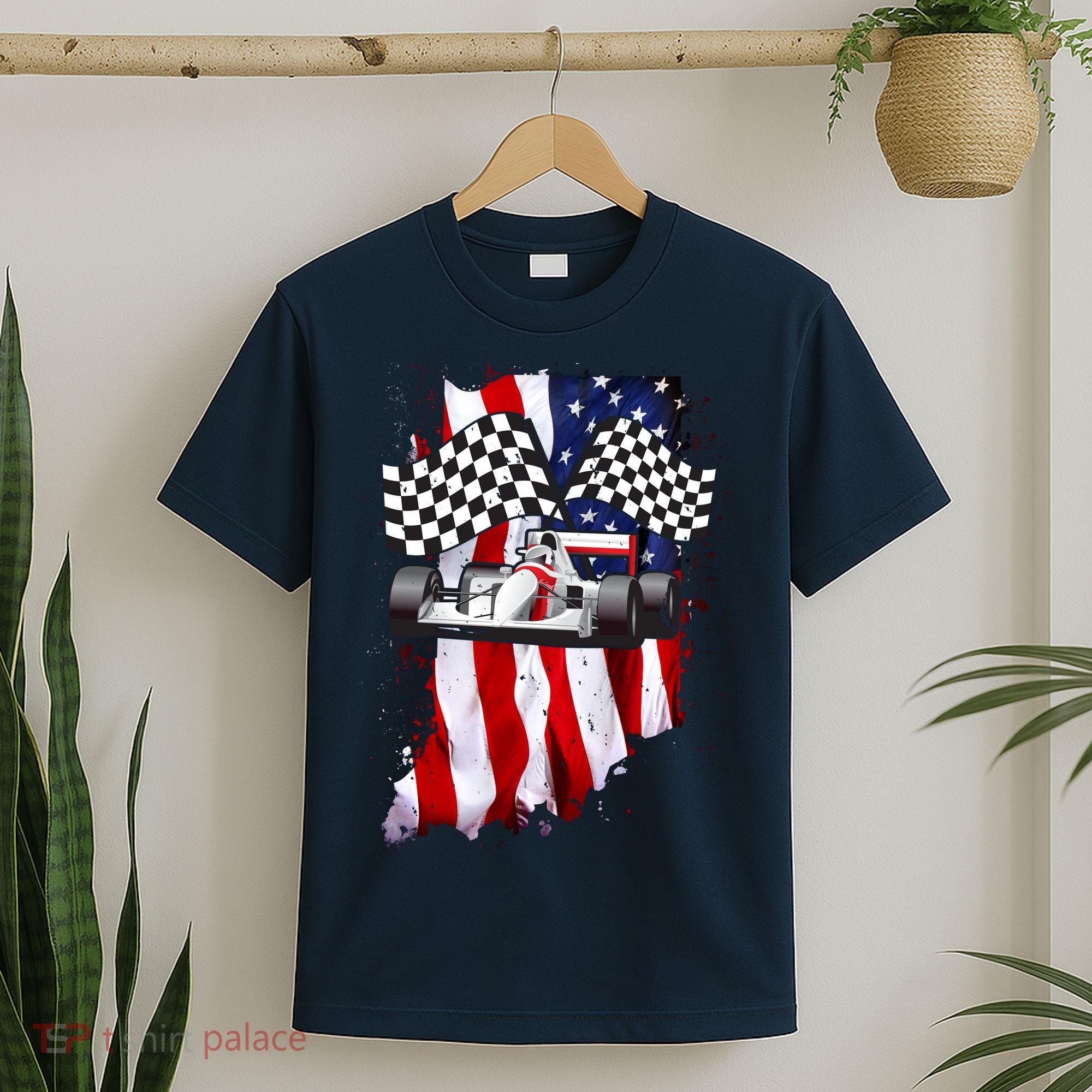 American Racing Car Flag T-Shirt