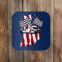 American Racing Car Flag Coaster thumb 0