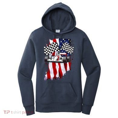 American Racing Car Flag Women's Hoodie