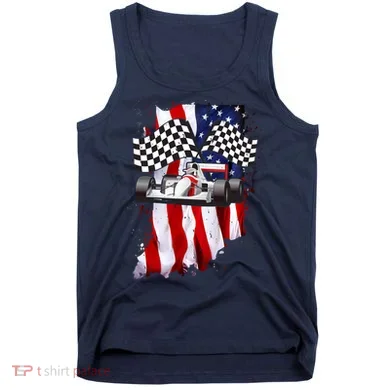 American Racing Car Flag Tank Top