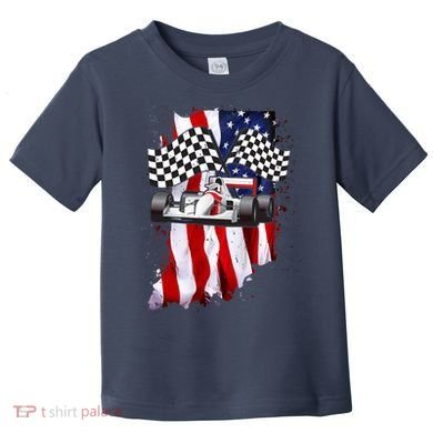 American Racing Car Flag Toddler T-Shirt