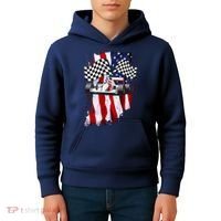 American Racing Car Flag Kids Hoodie thumb 4