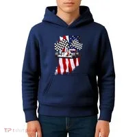 American Racing Car Flag Kids Hoodie thumb 4