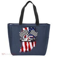 American Racing Car Flag Tote Bag thumb 0