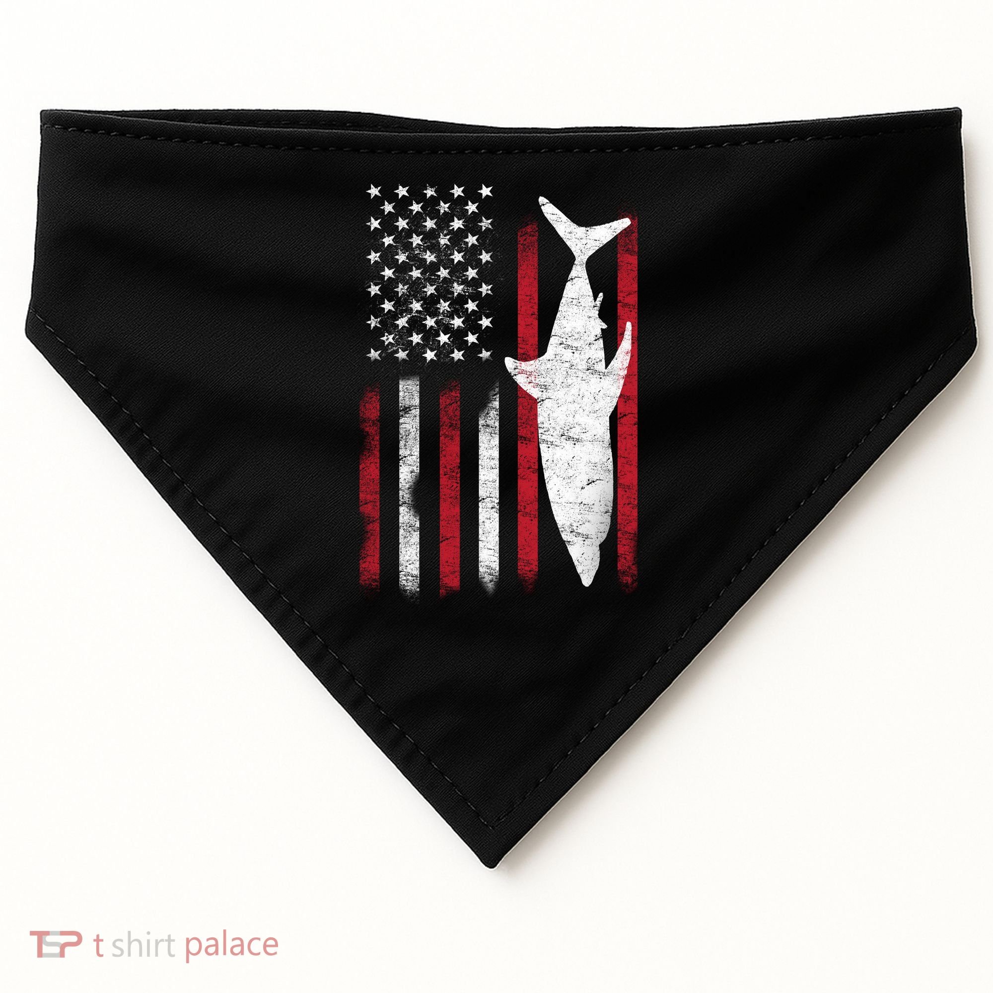 American Shark Flag USA-Made Doggie Bandana