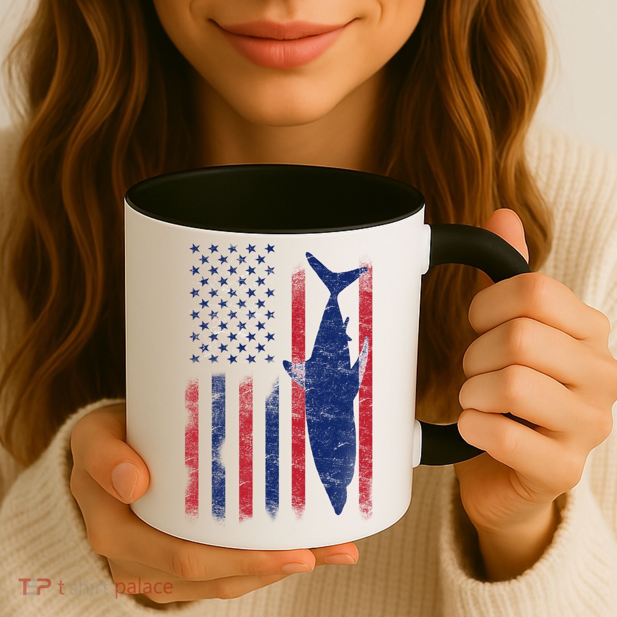 American Shark Flag Coffee Mug